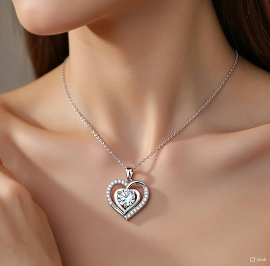 Premium zircon diamond heart earrings for girls & women