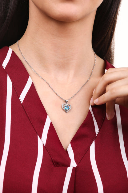 blue charm silver pendant