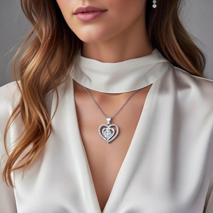 Premium zircon diamond heart earrings for girls & women