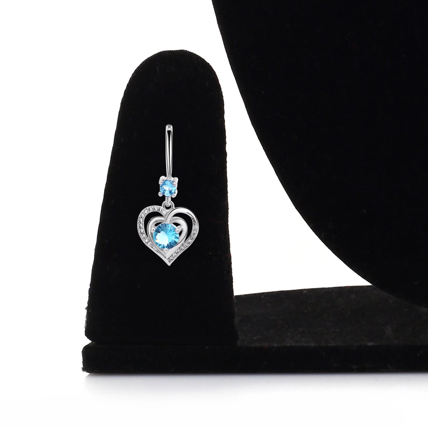 Zircon blue diamond silver earrings