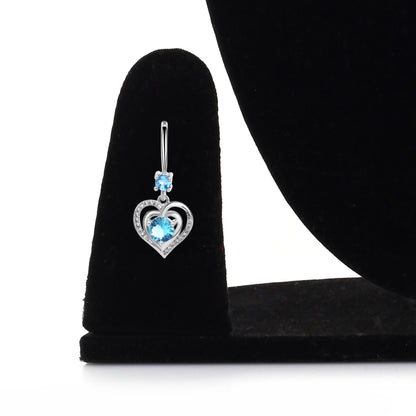 Zircon blue diamond silver earrings