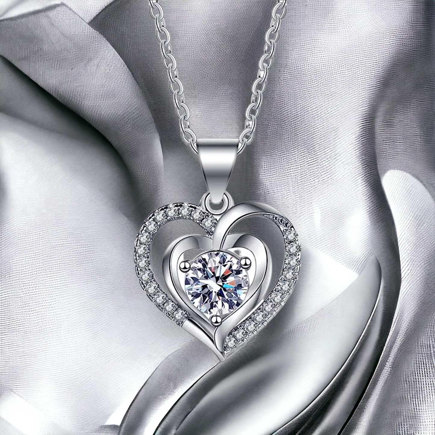 Premium zircon diamond heart earrings for girls & women