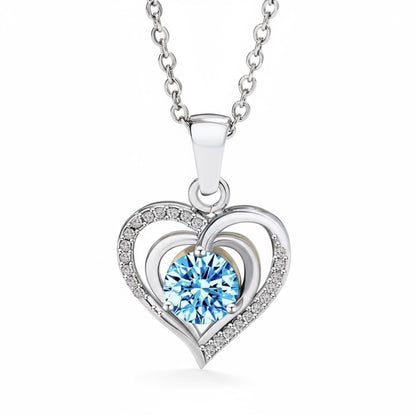 blue charm silver pendant